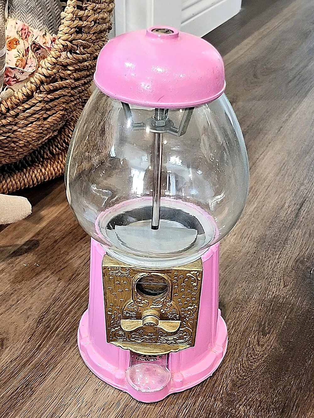 Antique Vintage Carousel Gumball machine Pink Gold Decor